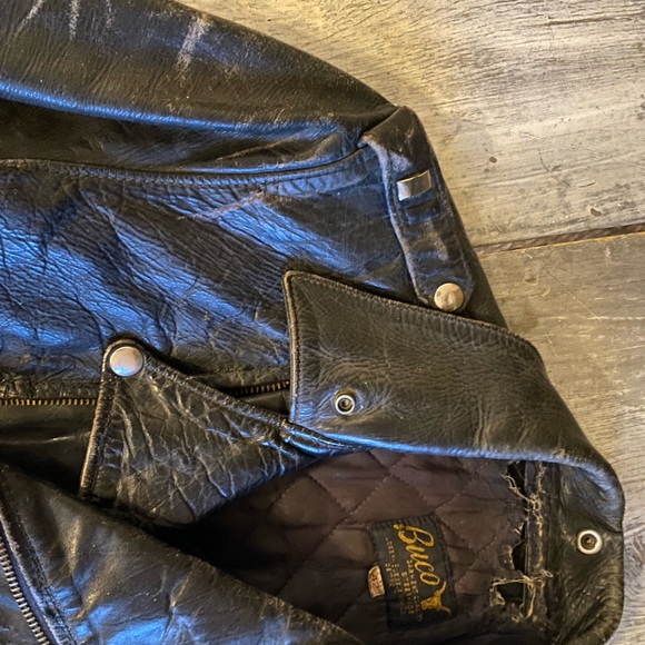Vintage leather Buco late 1950’s to 1960s. Steer Hide D-pocket J-82 Detroit. - Picture 4 of 11